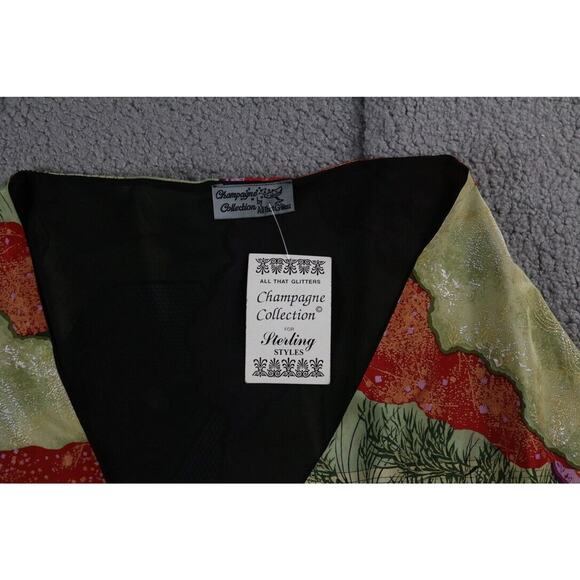 New Champagne Collection All That Glitters OS Wrap Shawl Asian Print Vintage - Picture 3 of 9